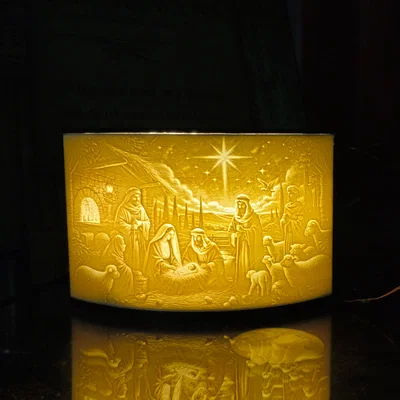 Mô hình Lithophane cảnh Chúa Giáng sinh