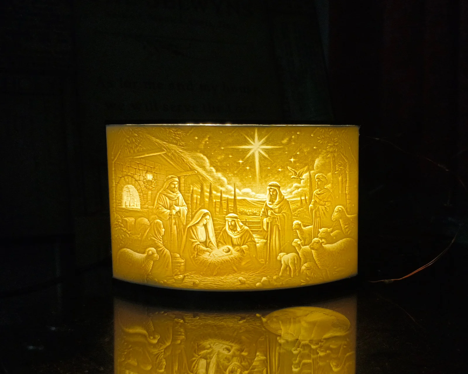 Mô hình Lithophane cảnh Chúa Giáng sinh 1