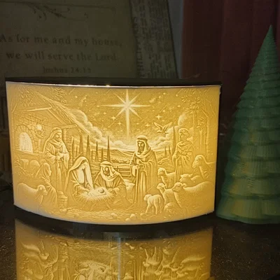 Mô hình Lithophane cảnh Chúa Giáng sinh