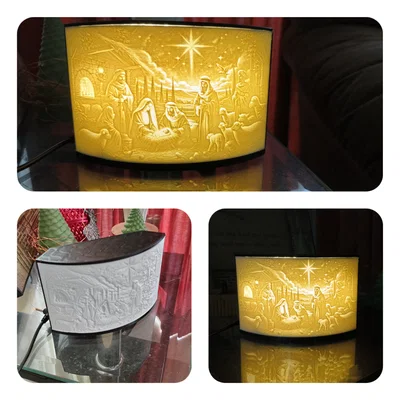 Mô hình Lithophane cảnh Chúa Giáng sinh