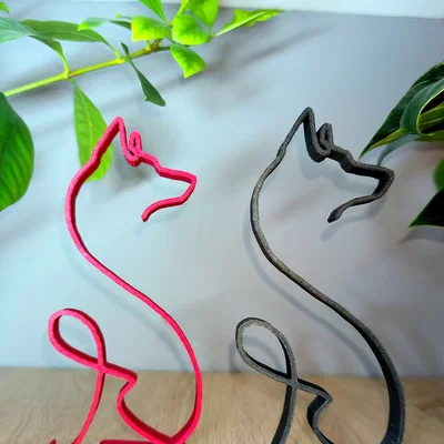 One Line Art - Chú Sói Ngồi (Trang trí nghệ thuật đường nét đơn)