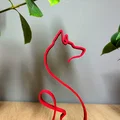 One Line Art - Chú Sói Ngồi (Trang trí nghệ thuật đường nét đơn) - Thumbnail 2