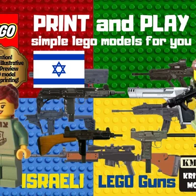 Bộ sưu tập mô hình phụ kiện súng cho nhân vật LEGO phong cách Israel