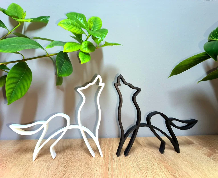 One Line Art - Hình Chó Sói Hú (Howling Wolf) - Image 1