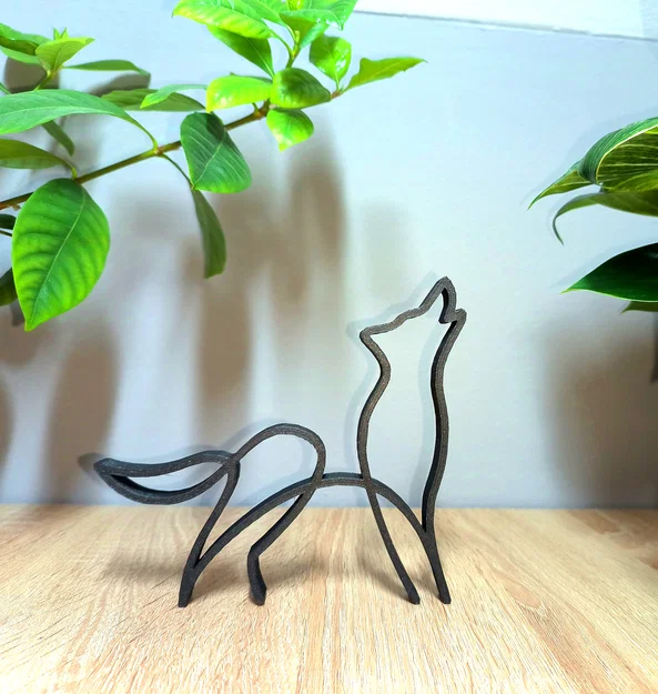 One Line Art - Hình Chó Sói Hú (Howling Wolf) - Image 2