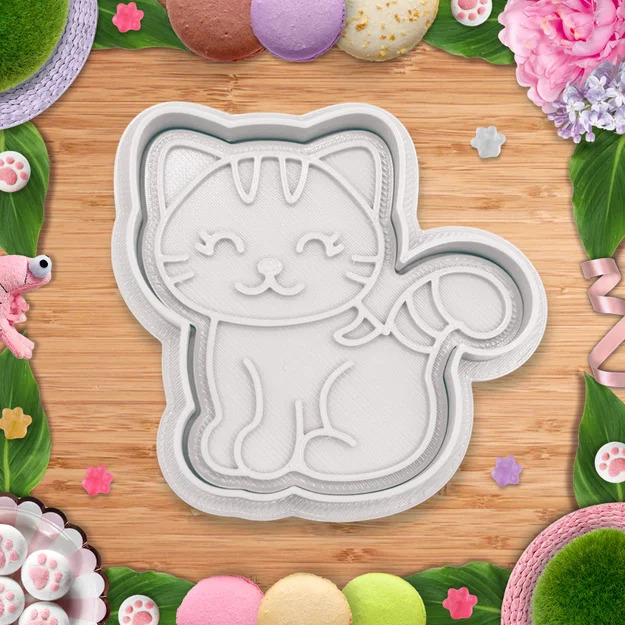 Khuôn Cắt Bánh Quy Hình Mèo Dễ Thương (Cute Sitting Kitty Cookie Cutter) - Image 1