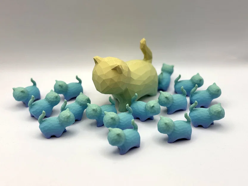 Mô hình mèo trang trí LowPoly xinh xắn cho máy in 3D - Image 1