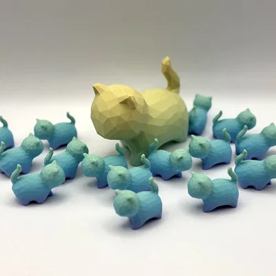 Mô hình mèo trang trí LowPoly xinh xắn cho máy in 3D