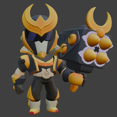 Mô hình 3D Super Ranger Brock Brawl Stars cực chất cho fan