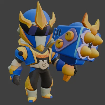 Mô hình 3D Super Ranger Brock Brawl Stars cực chất cho fan