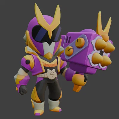Mô hình 3D Super Ranger Brock Brawl Stars cực chất cho fan