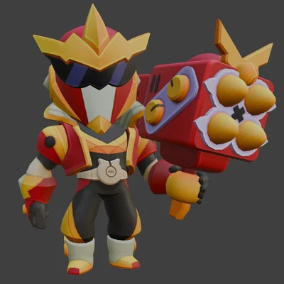 Mô hình 3D Super Ranger Brock Brawl Stars cực chất cho fan