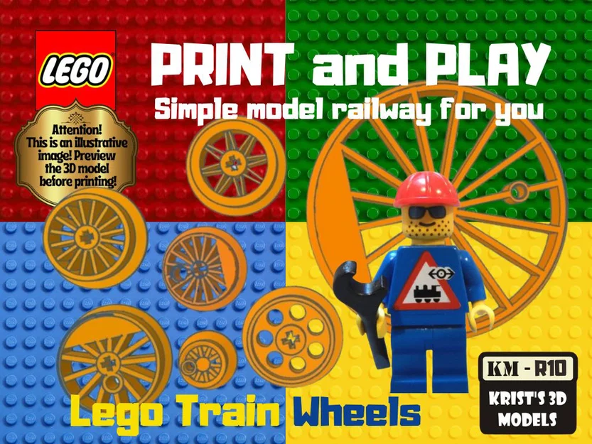Bánh xe tàu hỏa LEGO in 3D chất lượng cao - Image 1