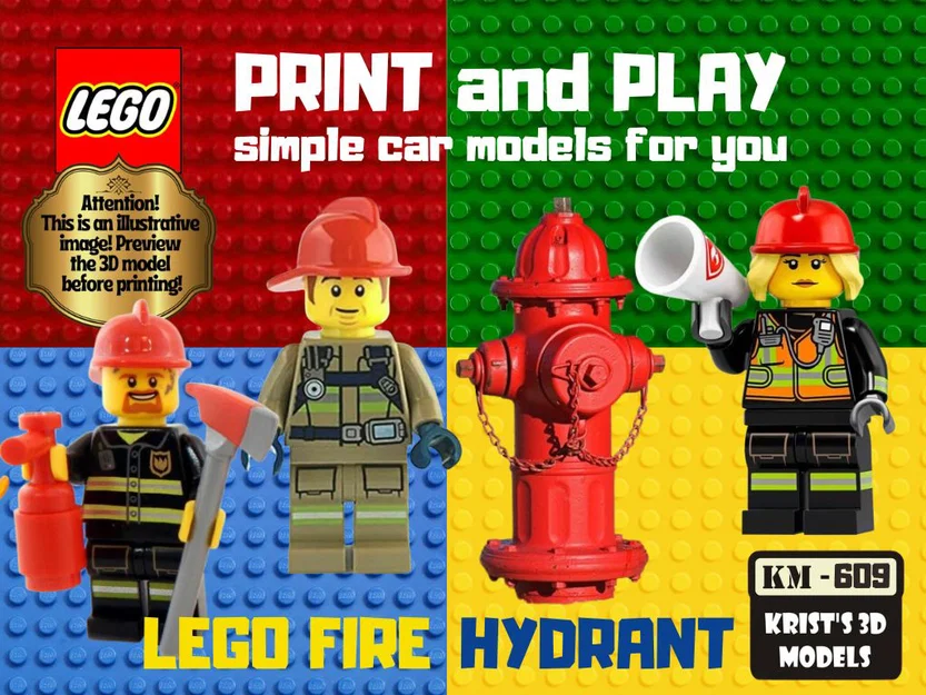Mô hình trụ nước chữa cháy phong cách LEGO in 3D ấn tượng - Image 1