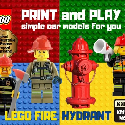 Mô hình trụ nước chữa cháy phong cách LEGO in 3D ấn tượng