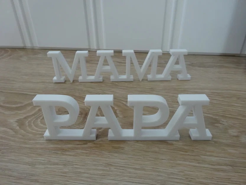 Mô hình trang trí chữ Mama & Papa in 3D cực xinh - Image 1