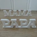 Mô hình trang trí chữ Mama & Papa in 3D cực xinh - Thumbnail 1