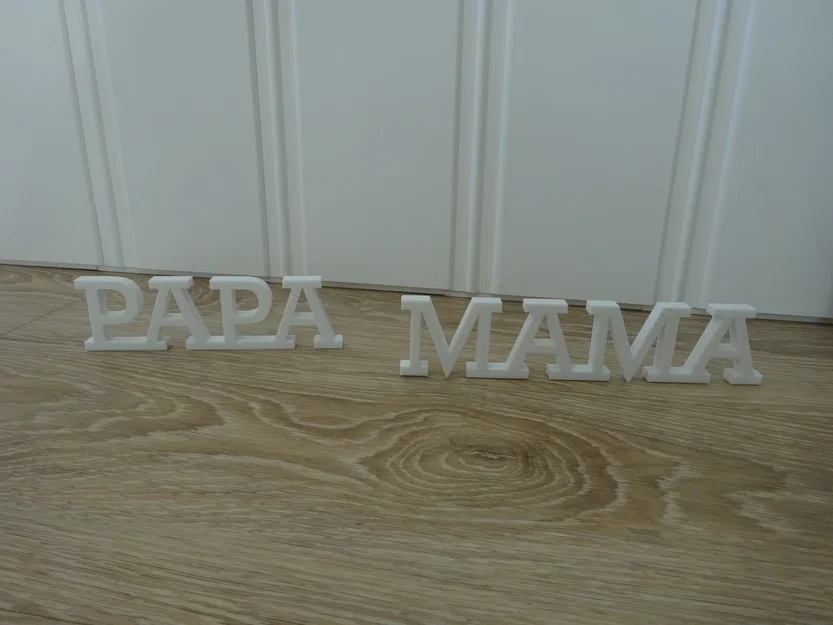 Mô hình trang trí chữ Mama & Papa in 3D cực xinh - Image 4