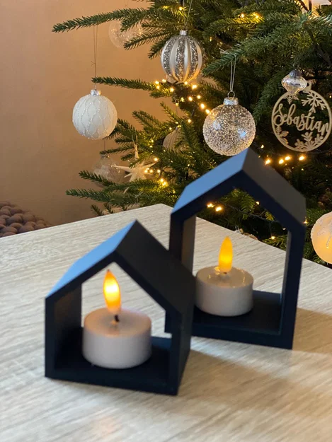 Mô hình trang trí ngôi nhà đựng nến Deko Teelicht Haus 3D - Image 2