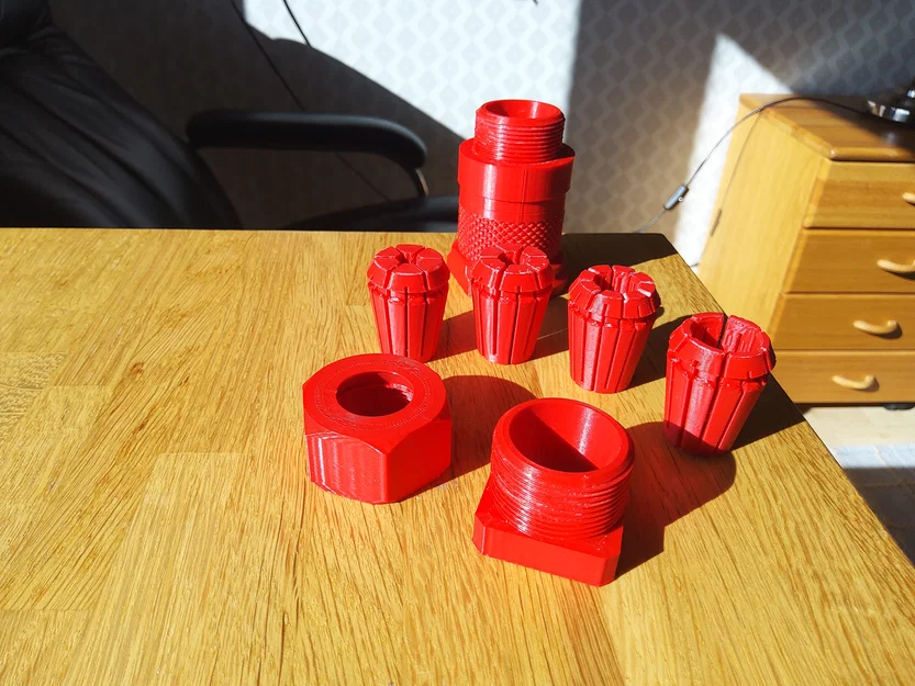 Bộ Collet ER25 kèm Holder, Đai ốc, Adapter M33 và Tay cầm thay nhanh - Image 1