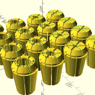 Bộ Collet ER25 kèm Holder, Đai ốc, Adapter M33 và Tay cầm thay nhanh