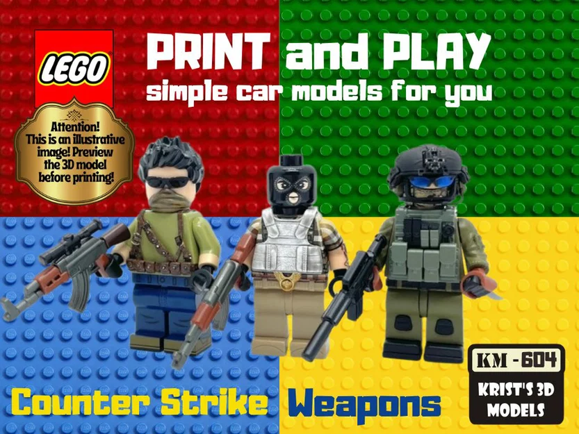 Mô hình vũ khí Counter-Strike in 3D cho minifigure LEGO - Image 1