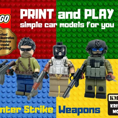 Mô hình vũ khí Counter-Strike in 3D cho minifigure LEGO
