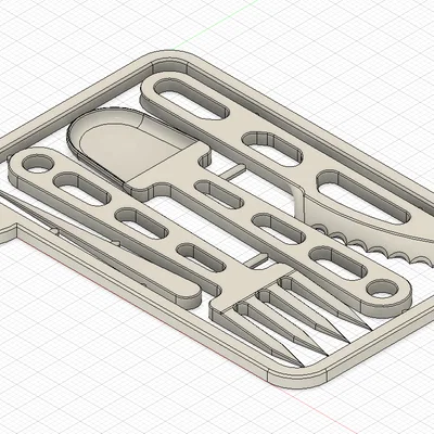 Bộ dao-nĩa-tăm dạng thẻ remix có thêm muỗng