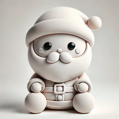 Ông già Noel tối giản đáng yêu – Món đồ trang trí Giáng sinh 3D hoàn hảo!