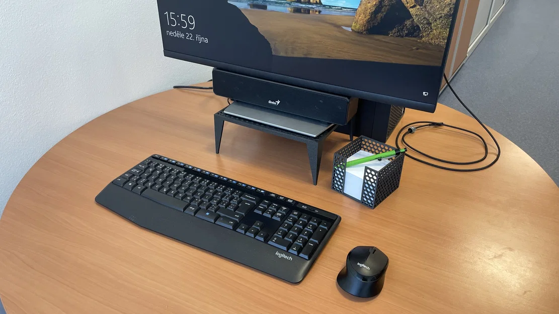 Kệ đỡ màn hình máy tính họa tiết tổ ong in 3D siêu gọn - Image 2