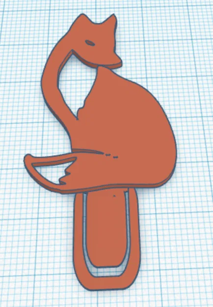 Mẫu in 3D kẹp sách hình chú cáo xinh xắn (Fox bookmark) - Image 1