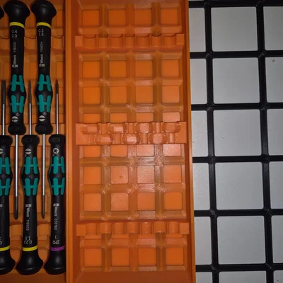 Khay đựng Wera Kraftform Micro chuẩn Gridfinity (half-pitch, xếp chồng gọn nhẹ)