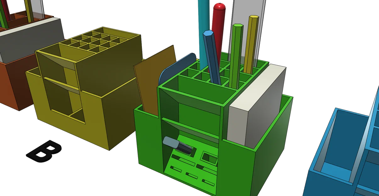 Khay sắp xếp đồ dùng văn phòng 3D - 6 phiên bản tiện lợi, in không cần support - Image 1