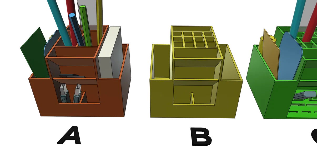 Khay sắp xếp đồ dùng văn phòng 3D - 6 phiên bản tiện lợi, in không cần support - Image 4