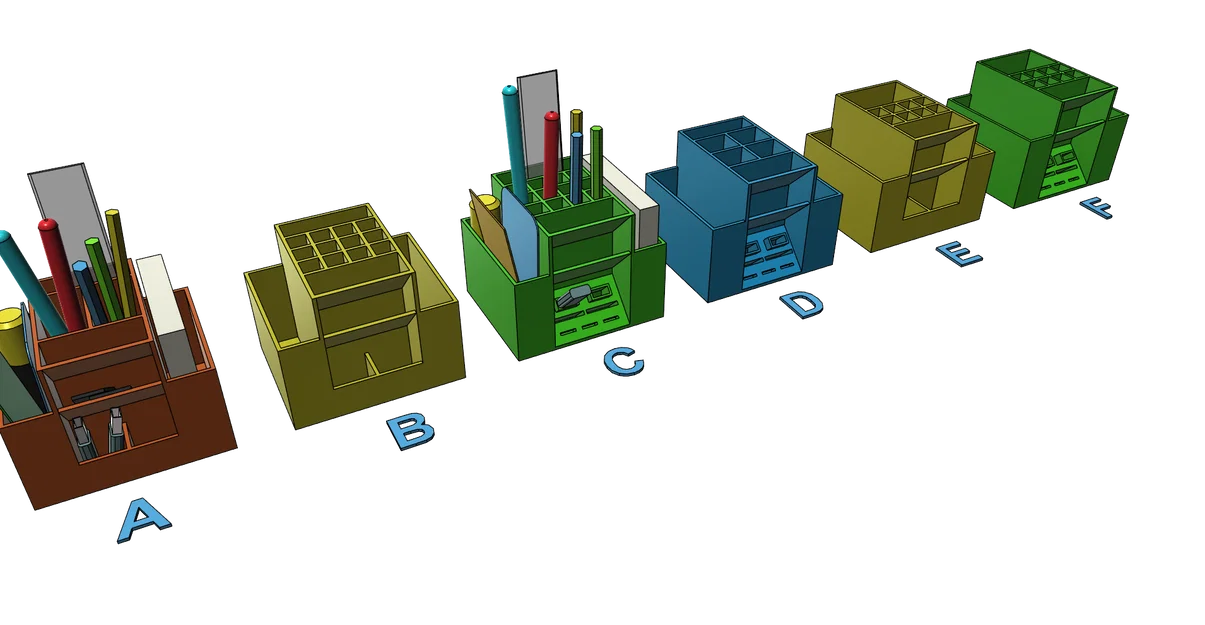 Khay sắp xếp đồ dùng văn phòng 3D - 6 phiên bản tiện lợi, in không cần support - Image 5