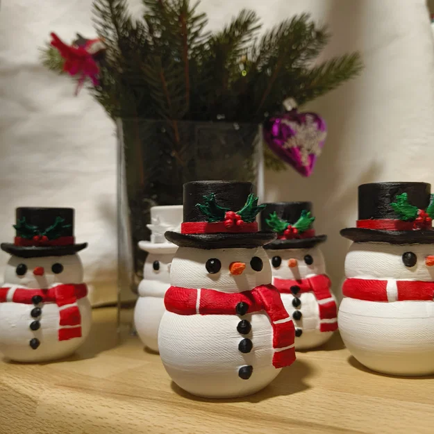 Mô hình người tuyết (Snowman) in 3D trang trí Giáng sinh đáng yêu - Image 1