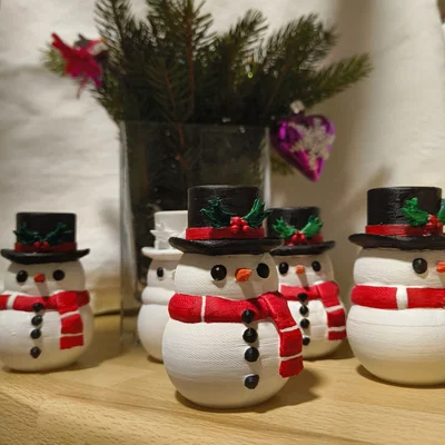 Mô hình người tuyết (Snowman) in 3D trang trí Giáng sinh đáng yêu