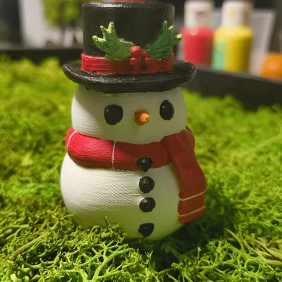 Mô hình người tuyết (Snowman) in 3D trang trí Giáng sinh đáng yêu