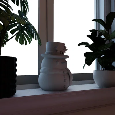 Mô hình người tuyết (Snowman) in 3D trang trí Giáng sinh đáng yêu