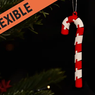 Mẫu Trang Trí Cây Thông Noel: Kẹo Gậy Flexi In 3D