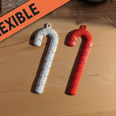 Mẫu Trang Trí Cây Thông Noel: Kẹo Gậy Flexi In 3D