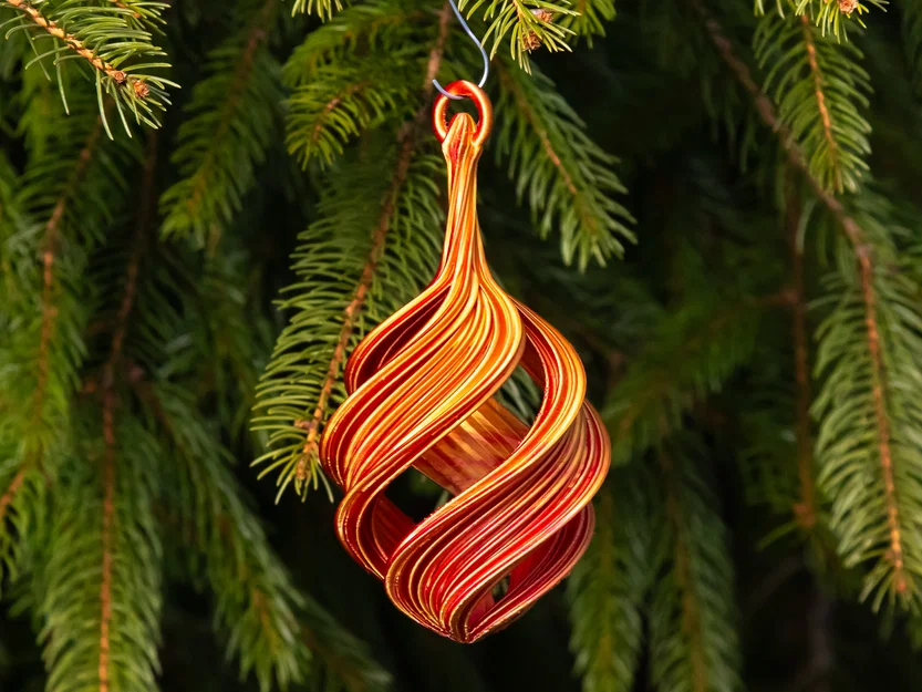 Spiral Ribbon Christmas Bulb 2024 - Mẫu trang trí Giáng sinh dạng xoắn 2024 - Image 1