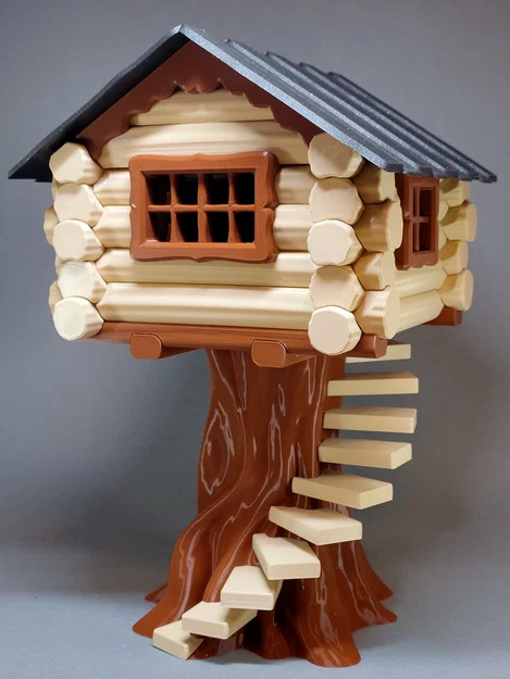 Mô Hình Nhà Gỗ Trên Cây (Log Tree House) - Image 1