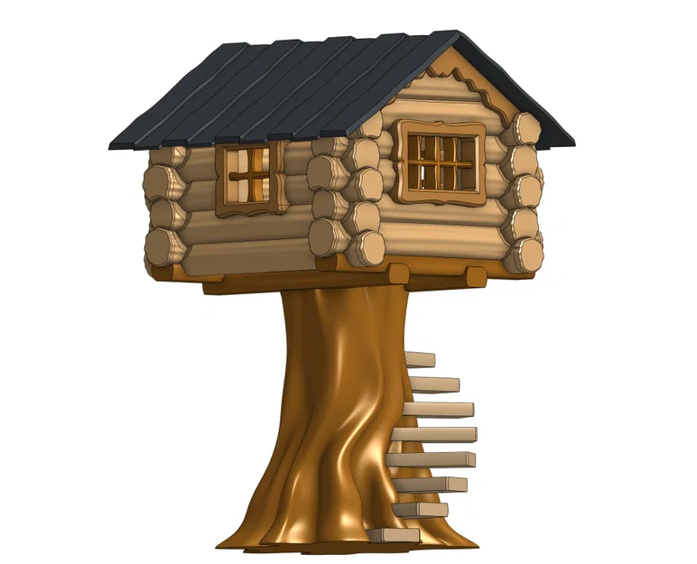 Mô Hình Nhà Gỗ Trên Cây (Log Tree House) - Image 6