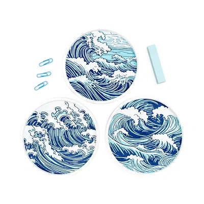 Bộ khay Wave Trays với họa tiết sóng biển đầy tinh tế