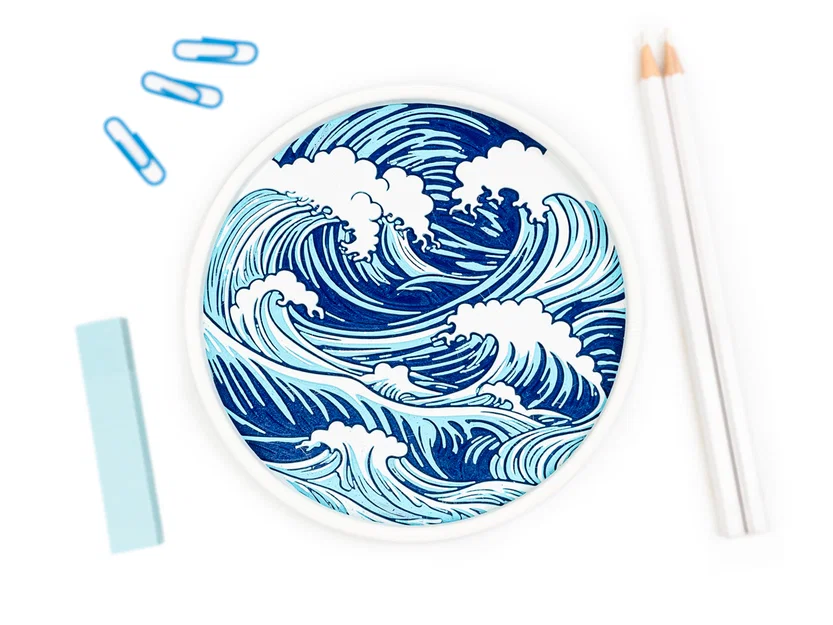 Bộ khay Wave Trays với họa tiết sóng biển đầy tinh tế - Image 3