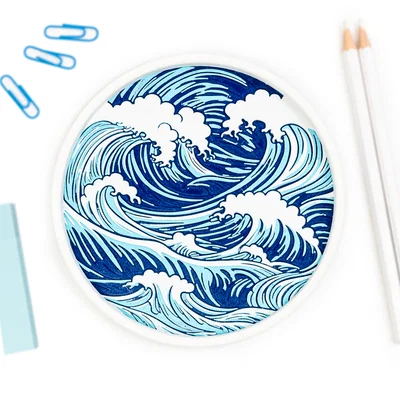 Bộ khay Wave Trays với họa tiết sóng biển đầy tinh tế