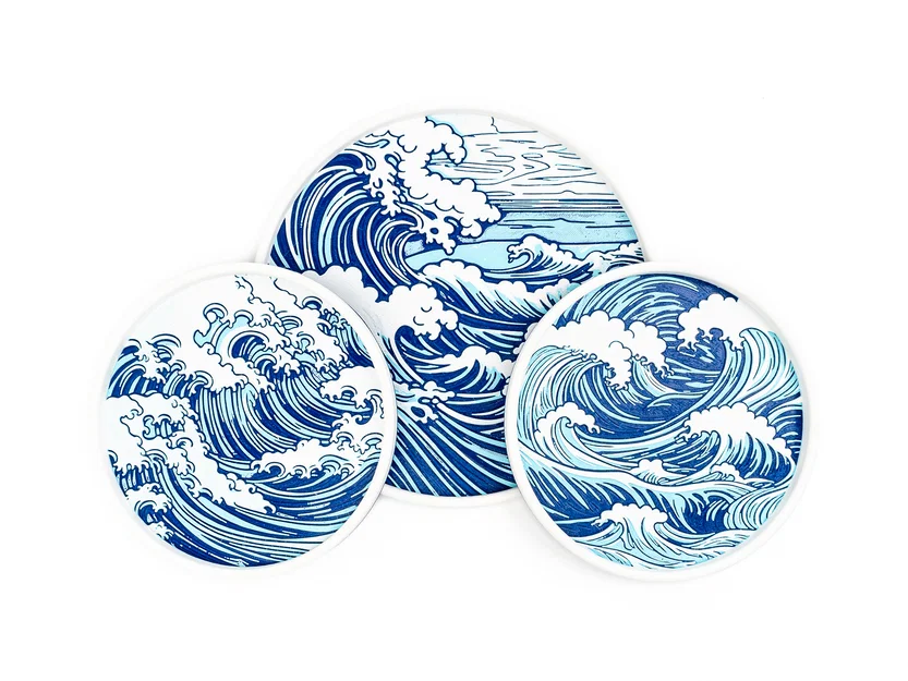 Bộ khay Wave Trays với họa tiết sóng biển đầy tinh tế - Image 4