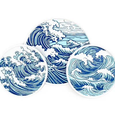 Bộ khay Wave Trays với họa tiết sóng biển đầy tinh tế