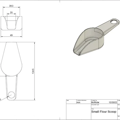 Muỗng xúc bột nhỏ (Small Flour Scoop) in 3D tiện lợi cho nhà bếp